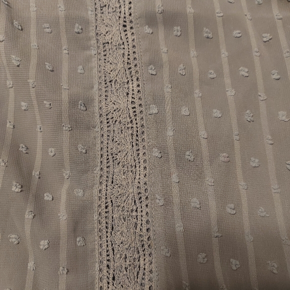 Blouse sky  blue    swiss dot lace    w lining  womens sz L  very pretty - Picture 6 of 8